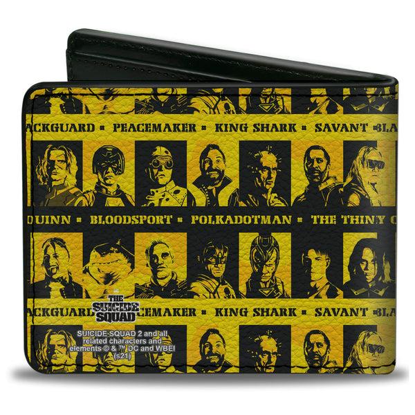 Buckle-Down Bi-Fold Wallet - The Suicide Squad 2021 Character Caution Blocks Tape Yellows Black