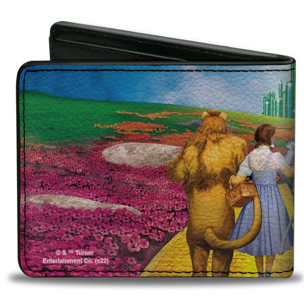 Buckle-Down Bi-Fold Wallet - The Wizard Of Oz Yellow Brick Road Poppy Field And Emerald City Scene