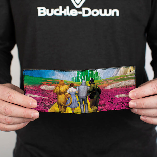 Buckle-Down Bi-Fold Wallet - The Wizard Of Oz Yellow Brick Road Poppy Field And Emerald City Scene