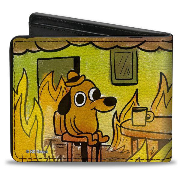 Buckle-Down Bi-Fold Wallet - THIS IS FINE Question Hound Cafe Fire Comic Strip