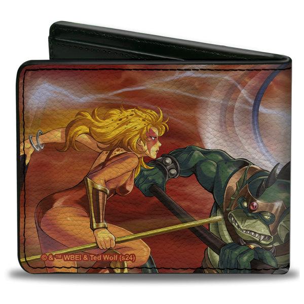 Buckle-Down Bi-Fold Wallet - THUNDERCATS Slithe Cheetara Tygra Battle Scene