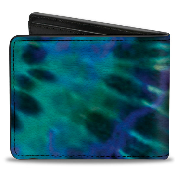 Buckle-Down Bi-Fold Wallet - Tie Dye Green Blue Purple