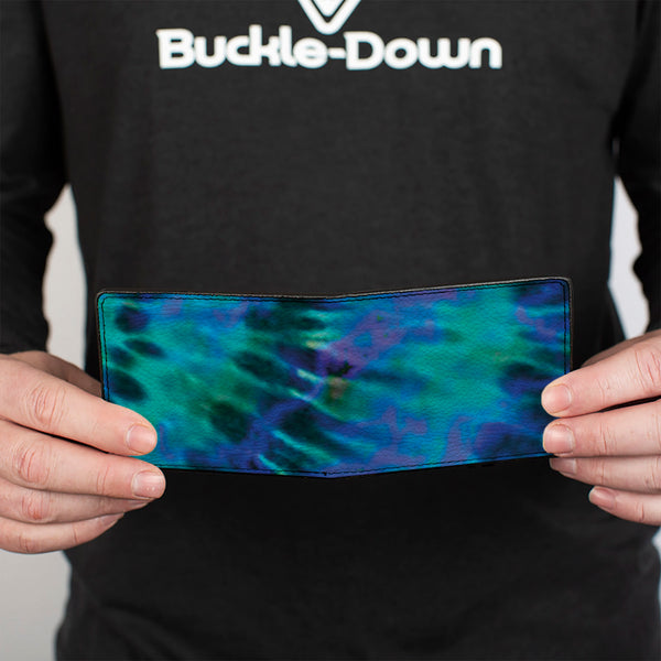 Buckle-Down Bi-Fold Wallet - Tie Dye Green Blue Purple
