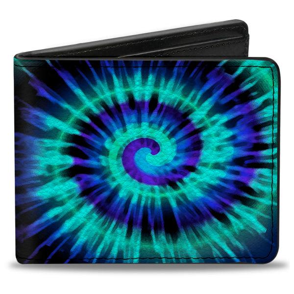 Buckle-Down Bi-Fold Wallet - Tie Dye Spiral Blues Purples