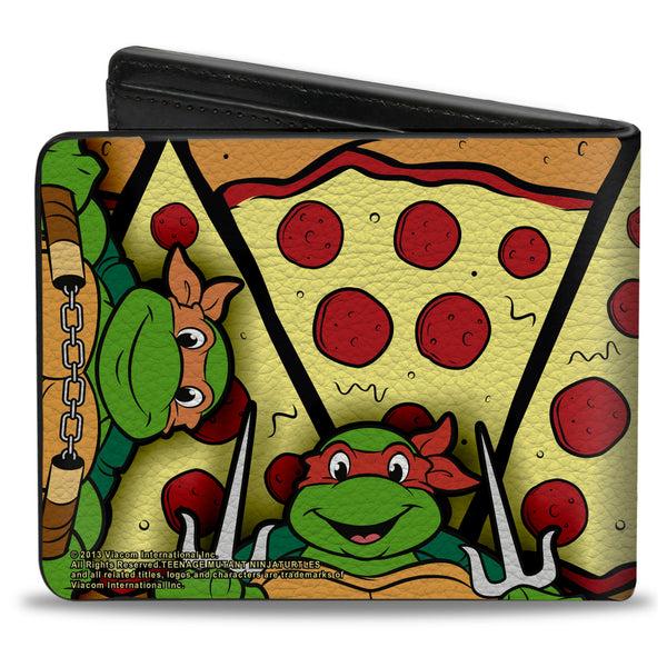 Buckle-Down Bi-Fold Wallet - TMNT Classic Turtle Battle Poses Pizza