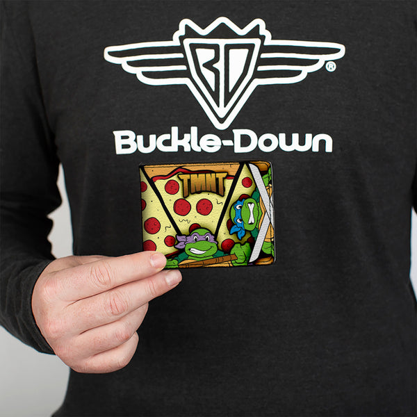 Buckle-Down Bi-Fold Wallet - TMNT Classic Turtle Battle Poses Pizza