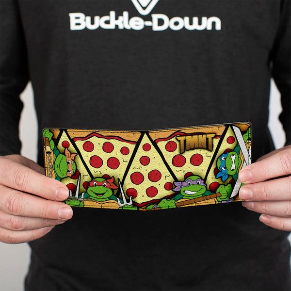 Buckle-Down Bi-Fold Wallet - TMNT Classic Turtle Battle Poses Pizza