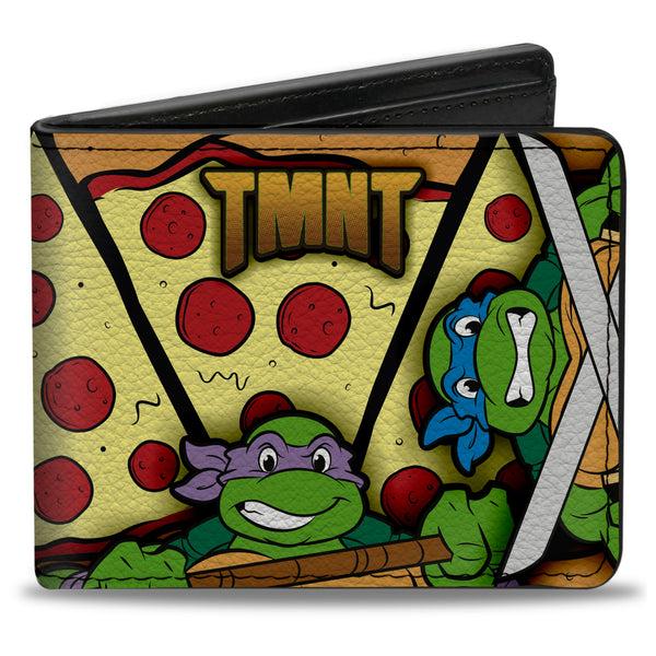Buckle-Down Bi-Fold Wallet - TMNT Classic Turtle Battle Poses Pizza