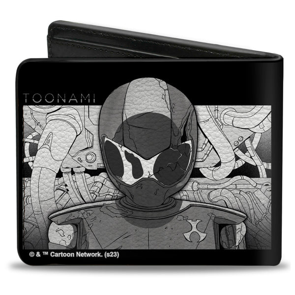 Buckle-Down Bi-Fold Wallet - TOONAMI Robot TOM Sketch Pose Black/Grays
