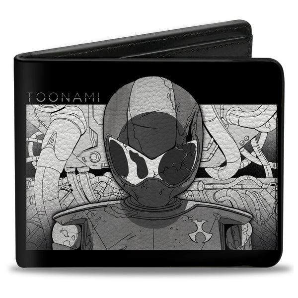Buckle-Down Bi-Fold Wallet - TOONAMI Robot TOM Sketch Pose Black/Grays