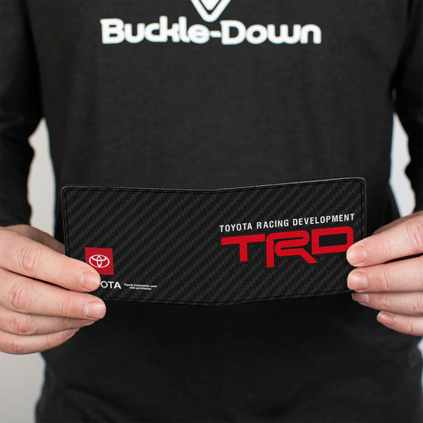 Buckle-Down Bi-Fold Wallet - TOYOTA RACING DEVELOPMENT TRD And Toyota Logos Step Stripe Black/Gray/White/Red