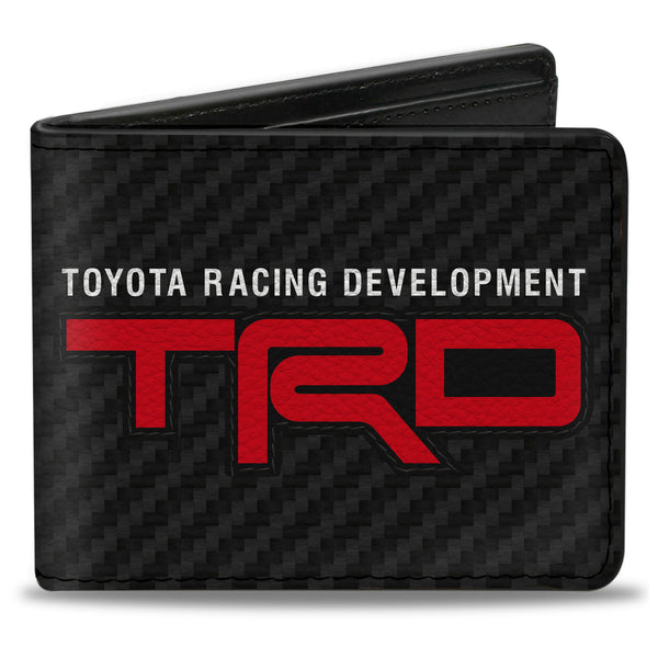 Buckle-Down Bi-Fold Wallet - TOYOTA RACING DEVELOPMENT TRD and Toyota Logos Step Stripe Black/Gray/White/Red