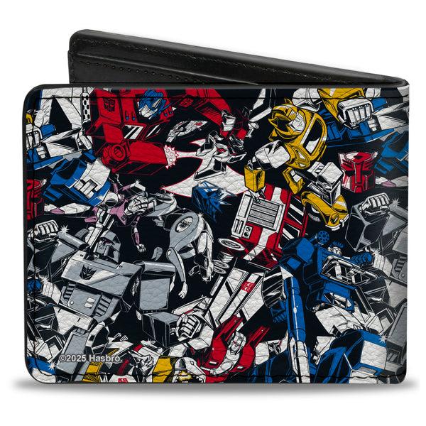 Buckle-Down Bi-Fold Wallet - Transformers Autobot And Decepticon Robots And Alternate Modes Collage