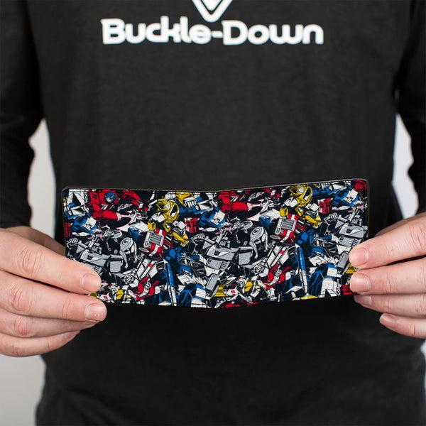 Buckle-Down Bi-Fold Wallet - Transformers Autobot And Decepticon Robots And Alternate Modes Collage
