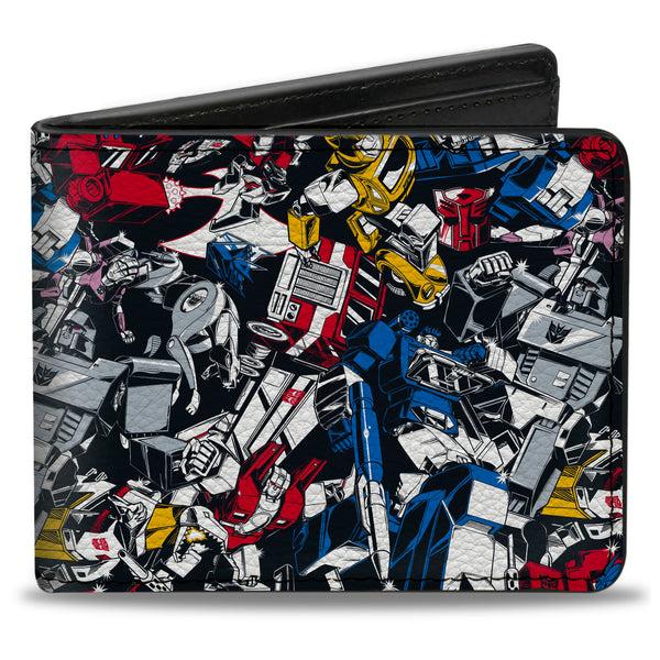 Buckle-Down Bi-Fold Wallet - Transformers Autobot And Decepticon Robots And Alternate Modes Collage