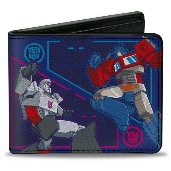Buckle-Down Bi-Fold Wallet - Transformers Autobots and Decepticons ROBOTS IN DISGUISE Pose and Logo Blues