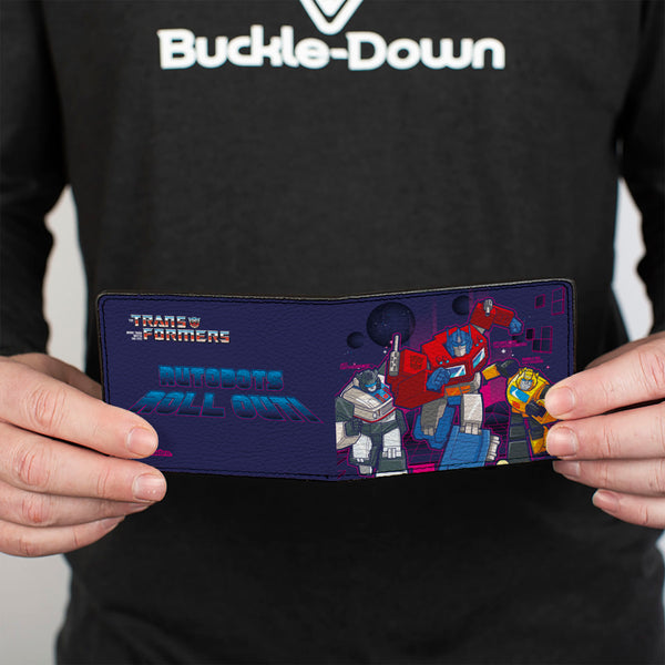Buckle-Down Bi-Fold Wallet - Transformers AUTOBOTS ROLL OUT Group Pose Blues