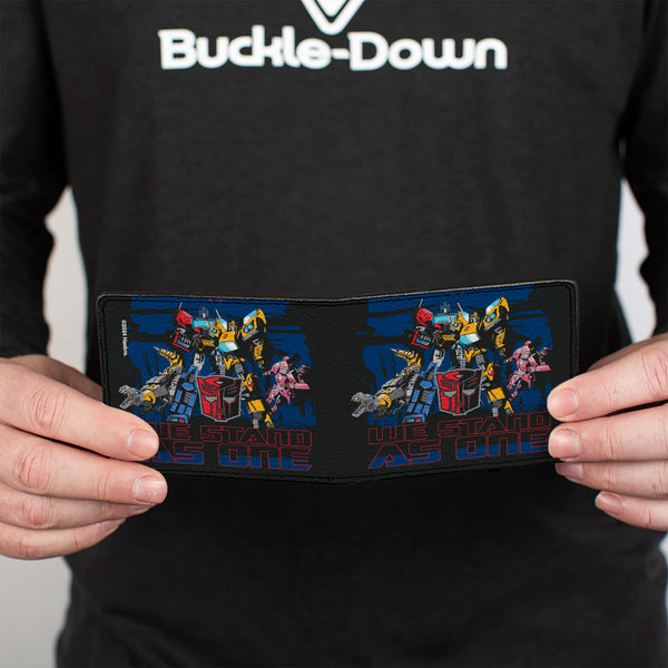 Buckle-Down Bi-Fold Wallet - Transformers Autobots WE STAND AS ONE Group Pose Black/Blue/Red