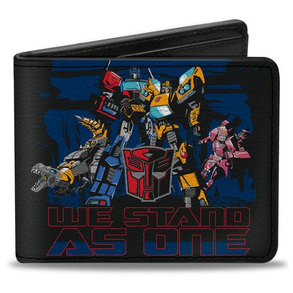 Buckle-Down Bi-Fold Wallet - Transformers Autobots WE STAND AS ONE Group Pose Black/Blue/Red