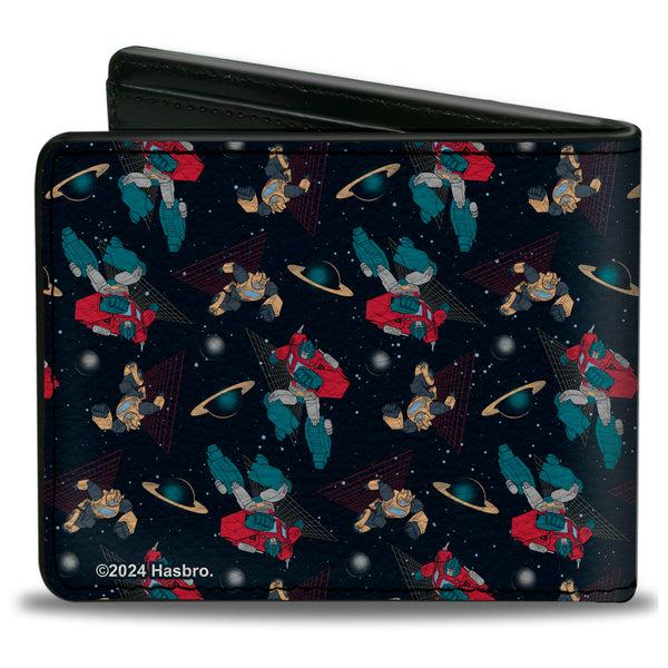 Buckle-Down Bi-Fold Wallet - Transformers Bumblebee And Optimus Prime Pose Collage Black