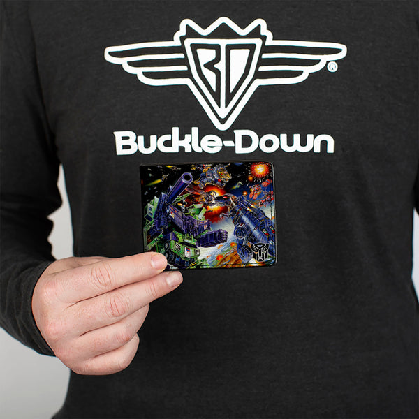 Buckle-Down Bi-Fold Wallet - Transformers Constructicon Devastator Dinobots Battle Scene