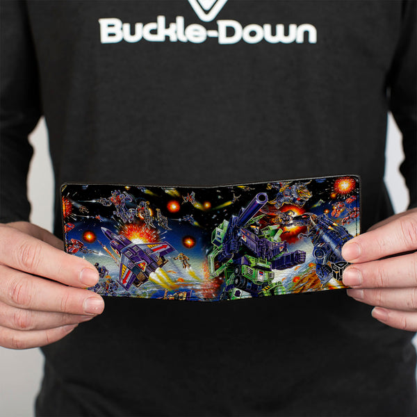 Buckle-Down Bi-Fold Wallet - Transformers Constructicon Devastator Dinobots Battle Scene