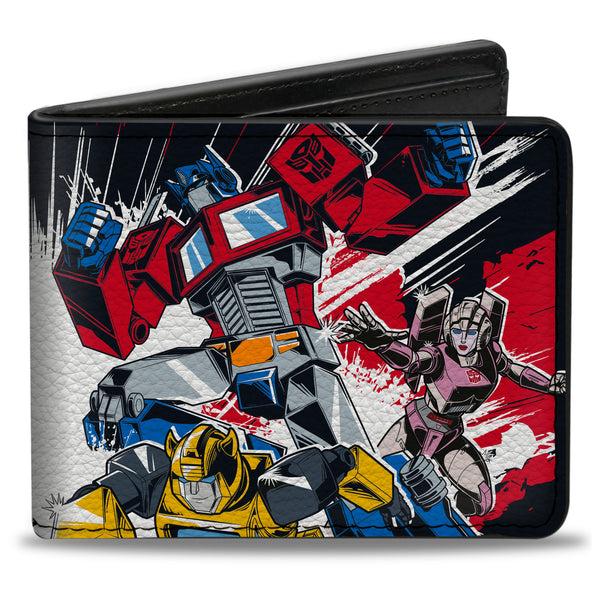 Buckle-Down Bi-Fold Wallet - Transformers Decepticon and Autobots Battle Black/White