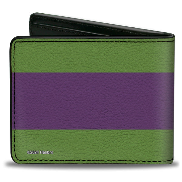 Buckle-Down Bi-Fold Wallet - Transformers Decepticon Shield And Stripe Green/Purple/White