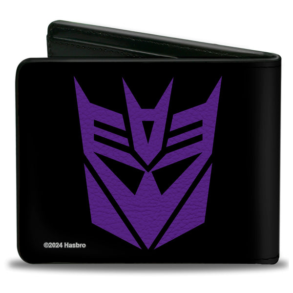 Buckle-Down Bi-Fold Wallet - Transformers Decepticon Shield Black/Purple