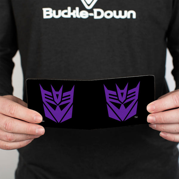 Buckle-Down Bi-Fold Wallet - Transformers Decepticon Shield Black/Purple