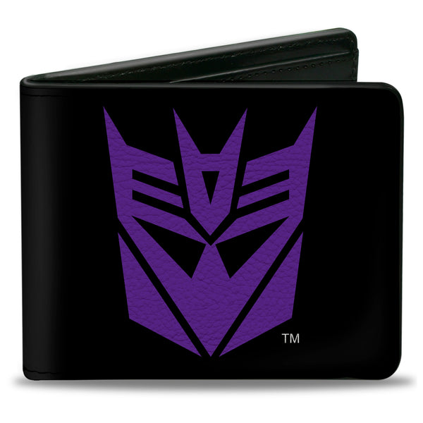 Buckle-Down Bi-Fold Wallet - Transformers Decepticon Shield Black/Purple