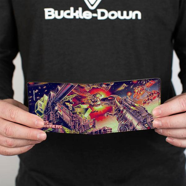 Buckle-Down Bi-Fold Wallet - TRANSFORMERS Devastator/Dinobots 1985 Box Art Battle Scene