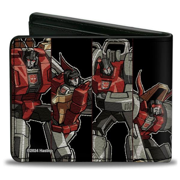 Buckle-Down Bi-Fold Wallet - Transformers DINOBOTS Grimlock/Snarl/Swoop/Sludge/Slag Panels Black/Reds