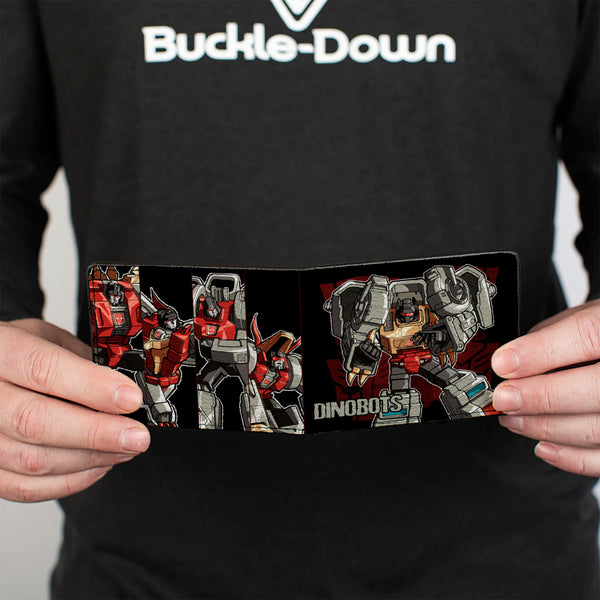 Buckle-Down Bi-Fold Wallet - Transformers DINOBOTS Grimlock/Snarl/Swoop/Sludge/Slag Panels Black/Reds