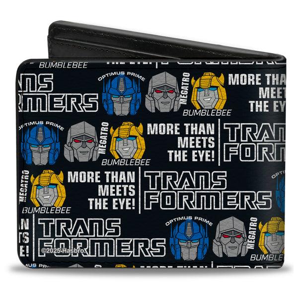 Buckle-Down Bi-Fold Wallet - TRANSFORMERS MORE THAN MEETS THE EYE Character Trio Black/White