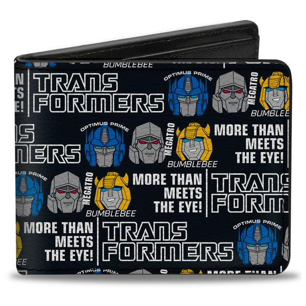 Buckle-Down Bi-Fold Wallet - TRANSFORMERS MORE THAN MEETS THE EYE Character Trio Black/White