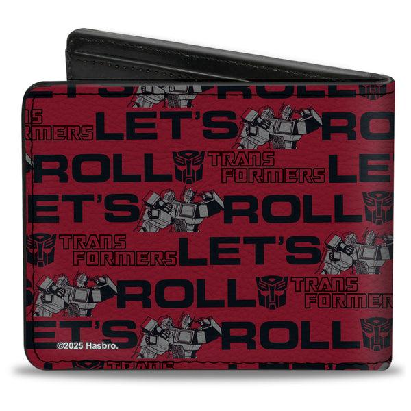 Buckle-Down Bi-Fold Wallet - TRANSFORMERS Optimus Prime And Bumblebee LET'S ROLL Pose Red/Black