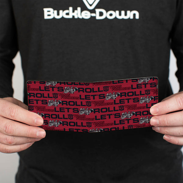 Buckle-Down Bi-Fold Wallet - TRANSFORMERS Optimus Prime And Bumblebee LET'S ROLL Pose Red/Black