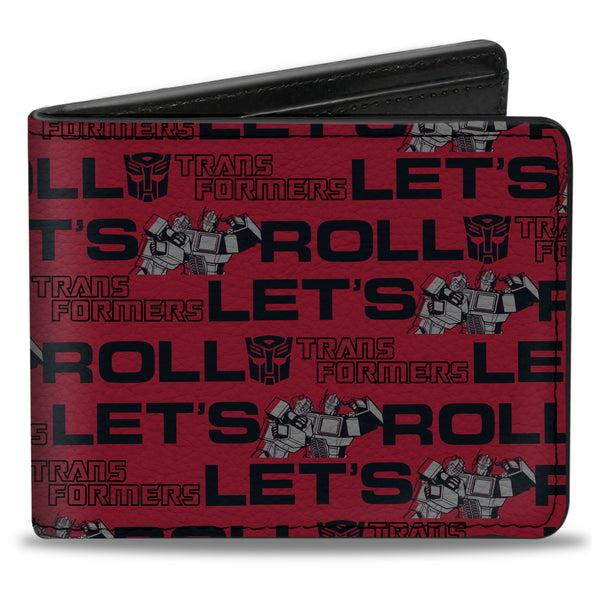Buckle-Down Bi-Fold Wallet - TRANSFORMERS Optimus Prime And Bumblebee LET'S ROLL Pose Red/Black