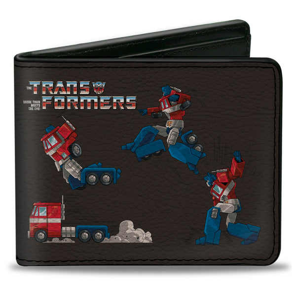 Buckle-Down Bi-Fold Wallet - TRANSFORMERS Optimus Prime and Megatron Conversion Scenes Black