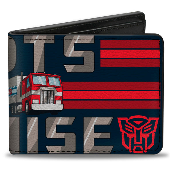Buckle-Down Bi-Fold Wallet - Transformers Optimus Prime ROBOTS IN DISGUISE Icons Blue/Reds