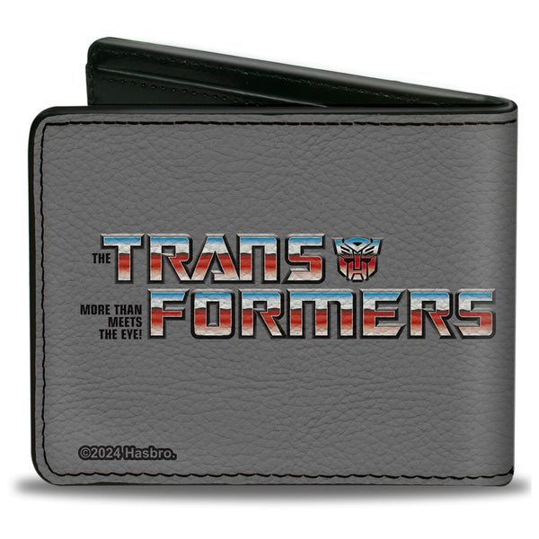 Buckle-Down Bi-Fold Wallet - TRANSFORMERS THE BATTLE OF CYBERTRON Scene And Title Logo Gray