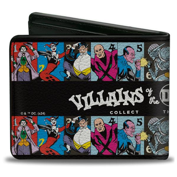 Buckle-Down Bi-Fold Wallet - VILLAINS OF THE DC UNIVERSE Character Blocks Black/White