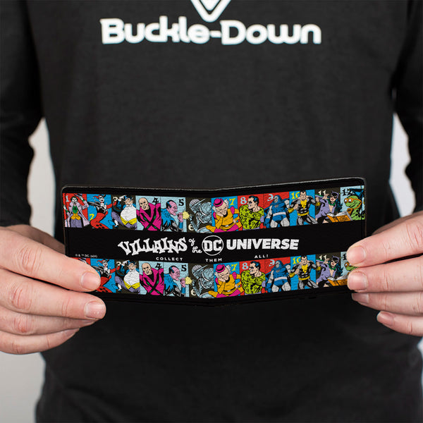 Buckle-Down Bi-Fold Wallet - VILLAINS OF THE DC UNIVERSE Character Blocks Black/White