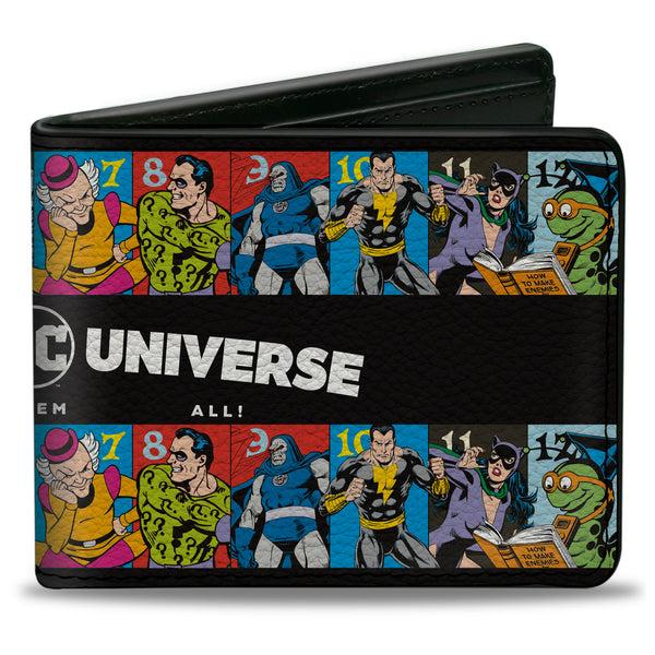 Buckle-Down Bi-Fold Wallet - VILLAINS OF THE DC UNIVERSE Character Blocks Black/White