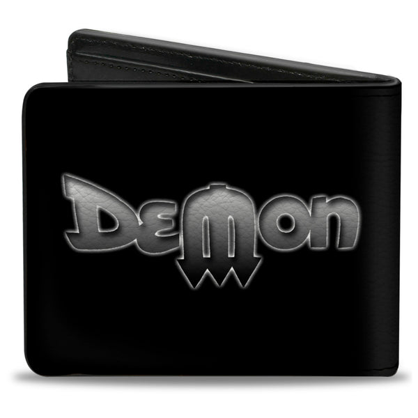 Buckle-Down Bi-Fold Wallet - Vintage Dodge DEMON Logo Black Silver-Fade