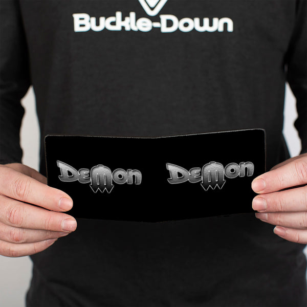 Buckle-Down Bi-Fold Wallet - Vintage Dodge DEMON Logo Black Silver-Fade