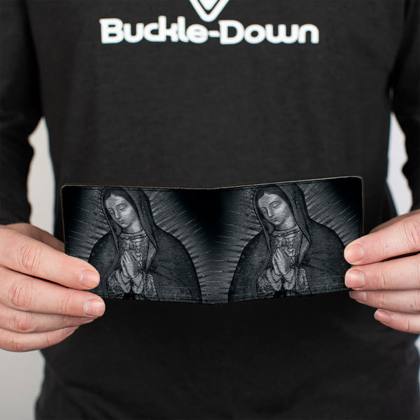 Buckle-Down Bi-Fold Wallet - Virgen De Guadalupe Close-Up Tonal Grays