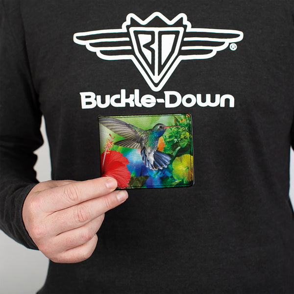 Buckle-Down Bi-Fold Wallet - Vivid Hummingbird Garden