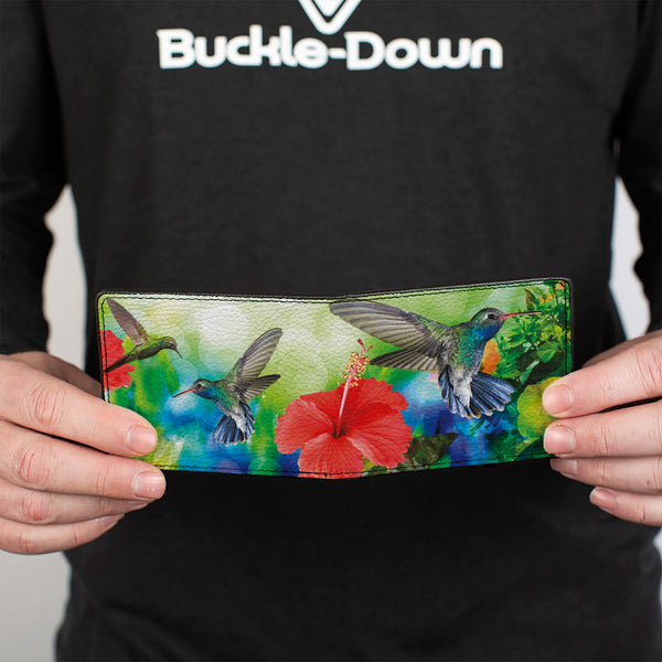 Buckle-Down Bi-Fold Wallet - Vivid Hummingbird Garden